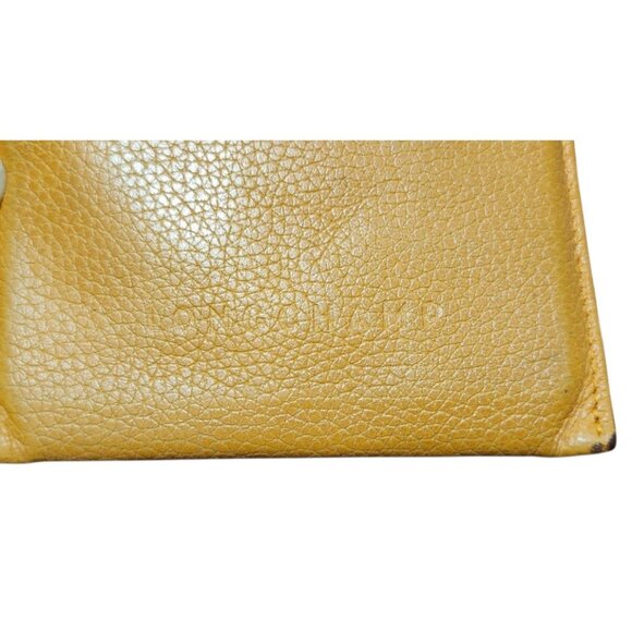 Longchamp Yellow Leather Card Holder Slim Minimalist Wallet Authentic Longchamp - Picture 3 of 8